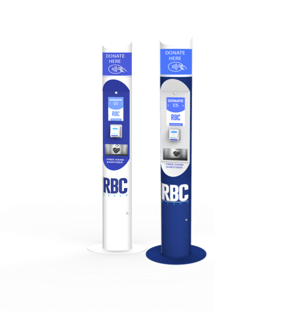 RBC Group's iGive Donation Kiosk in different branding styles